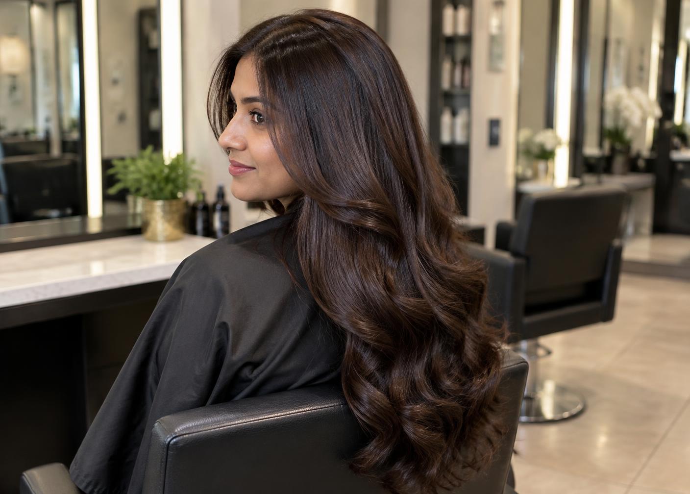 After natural-looking hair extension transformation in Kharghar